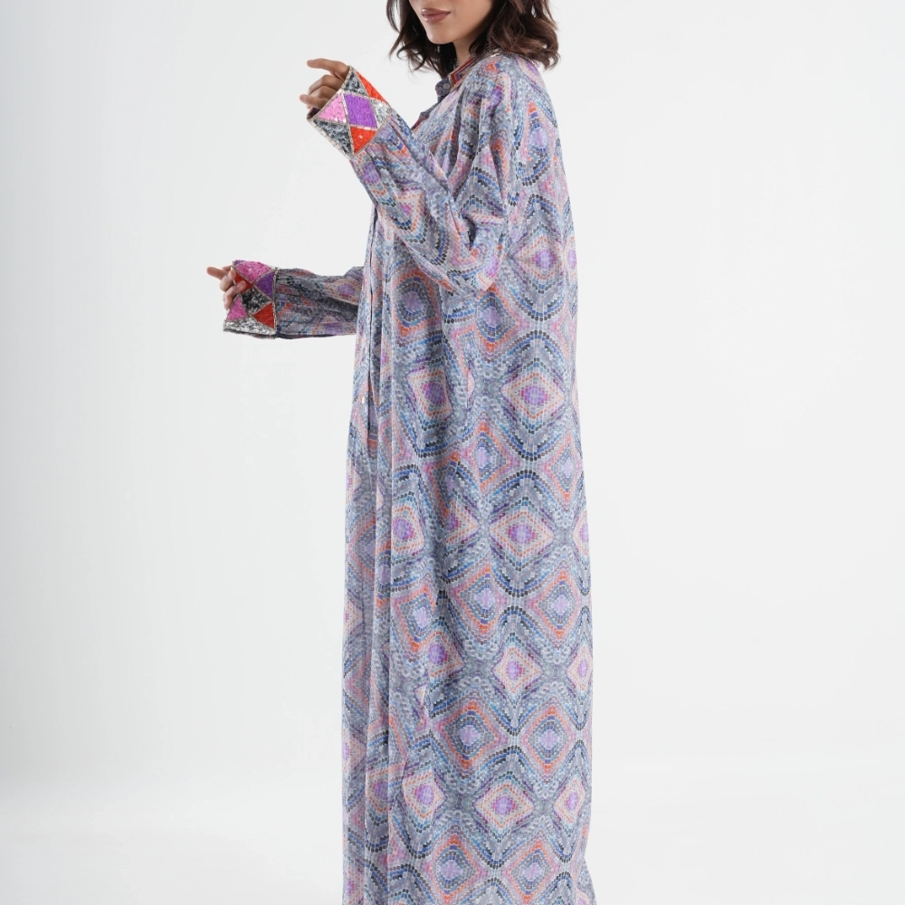 Mosaic Shimmer Dress -Long Sleeve