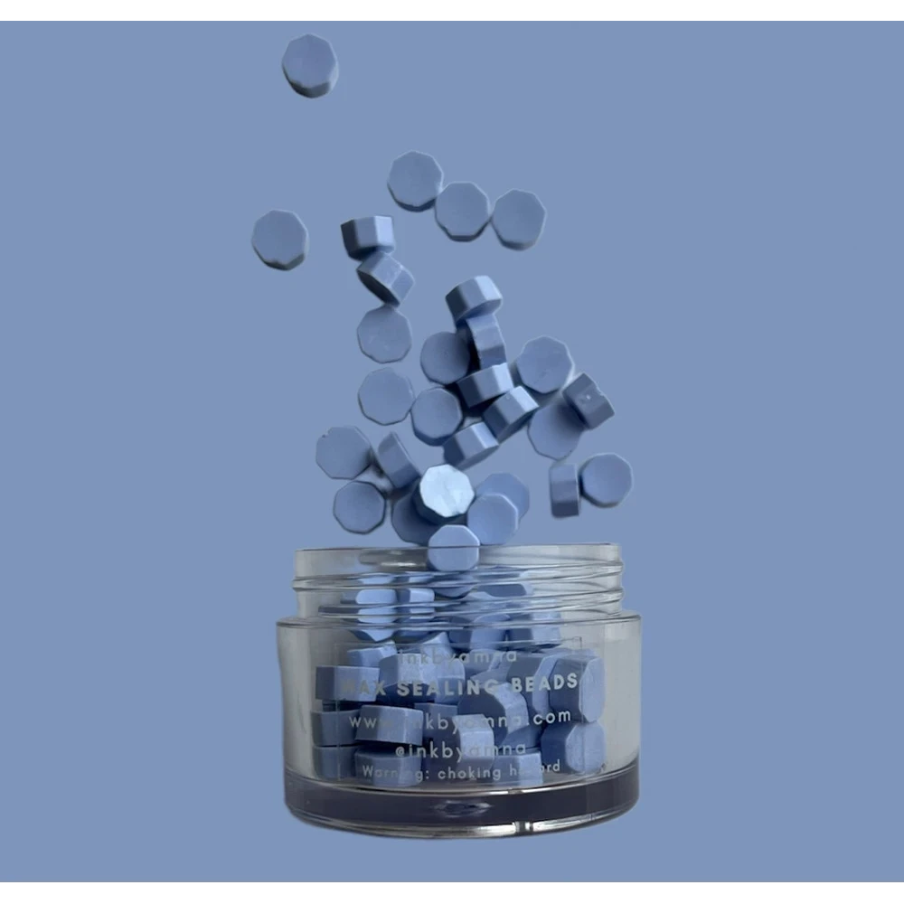 Dusty Blue Wax Beads