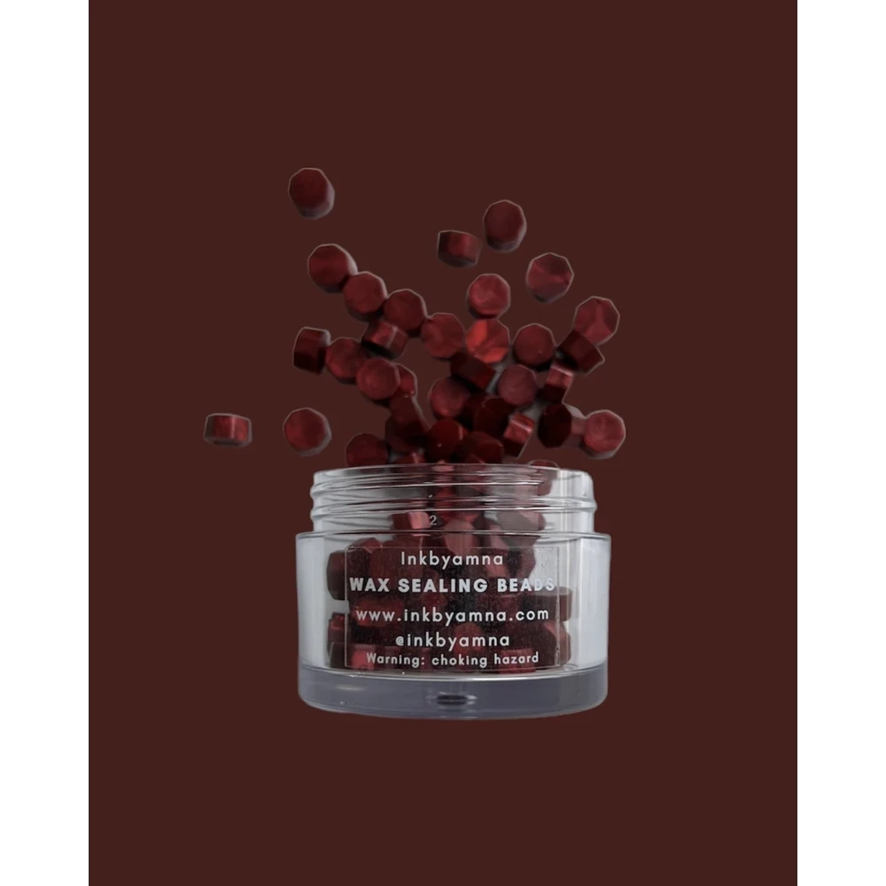 Maroon Metallic Wax Beads