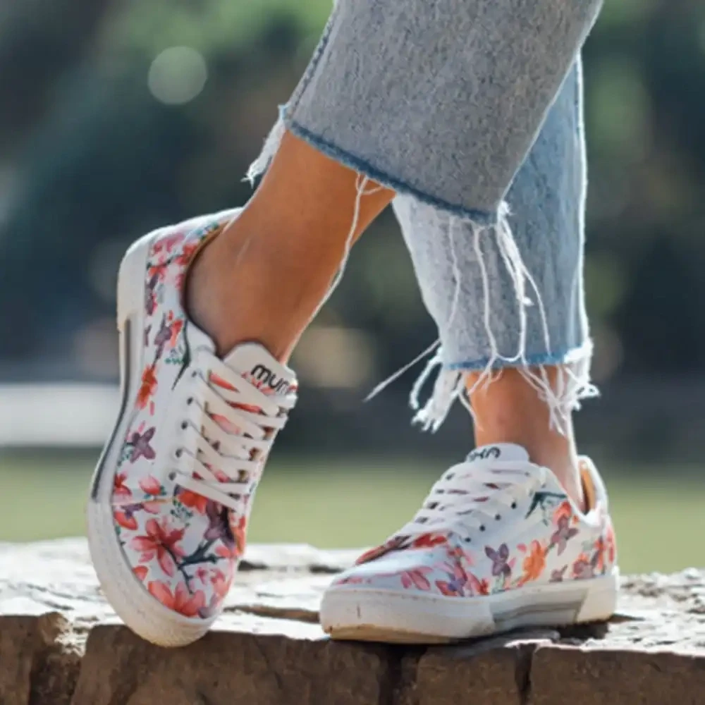 Pink and Purple Flowers Sneakers