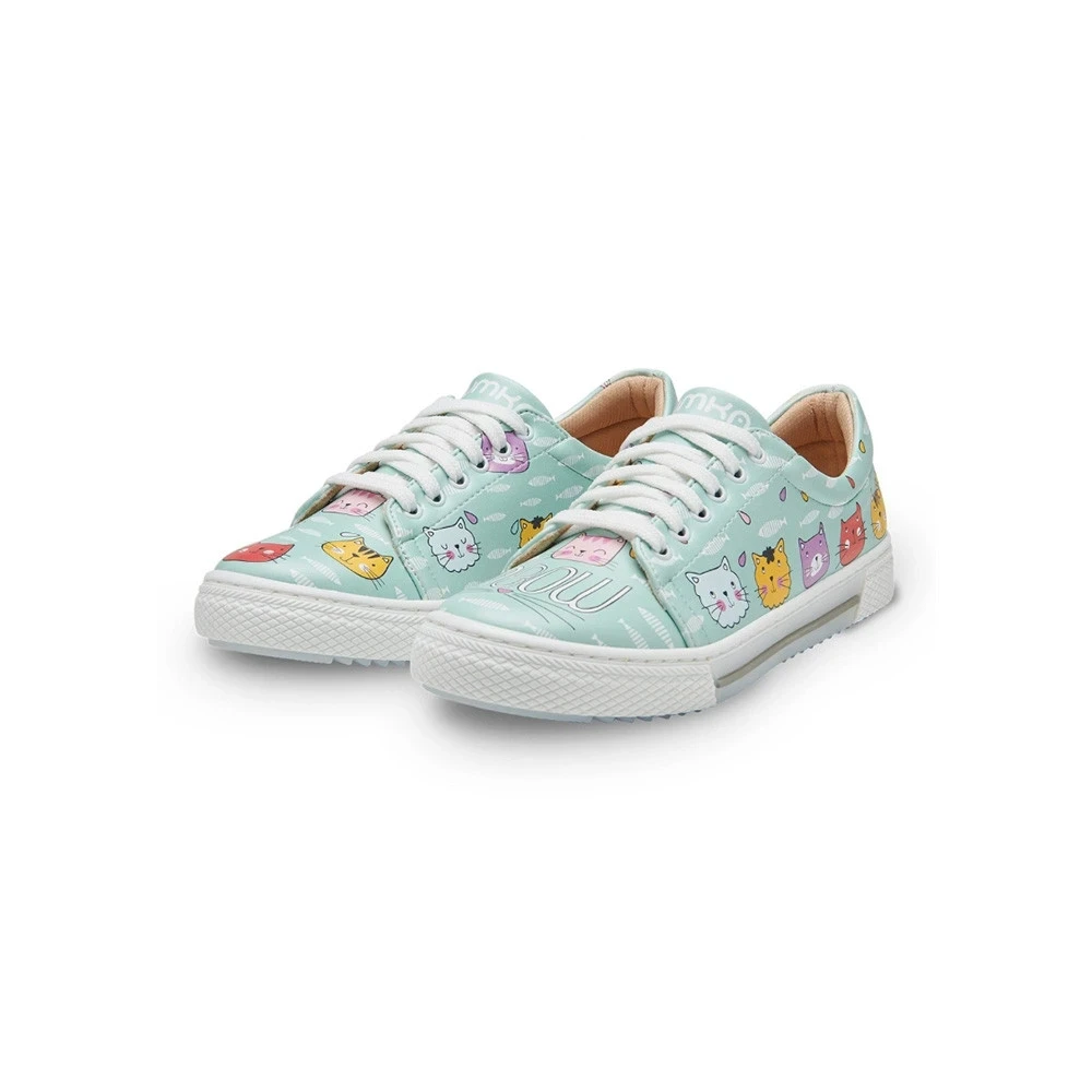 Meow Cats Green Sneakers