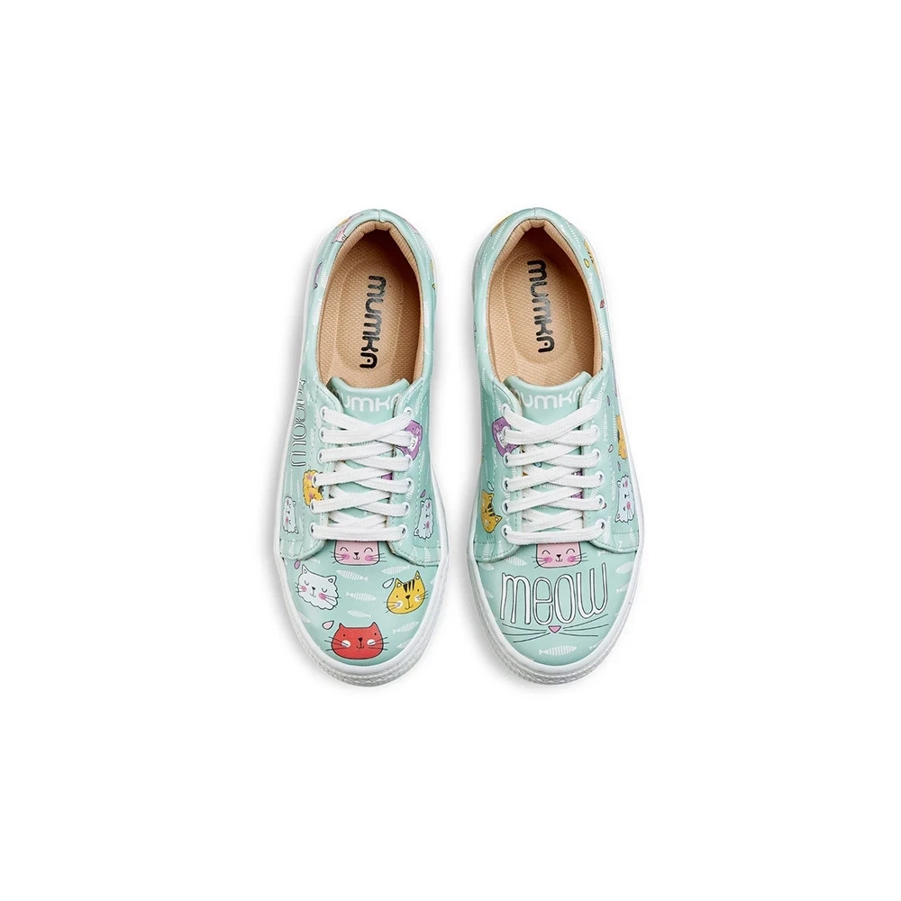 Meow Cats Green Sneakers