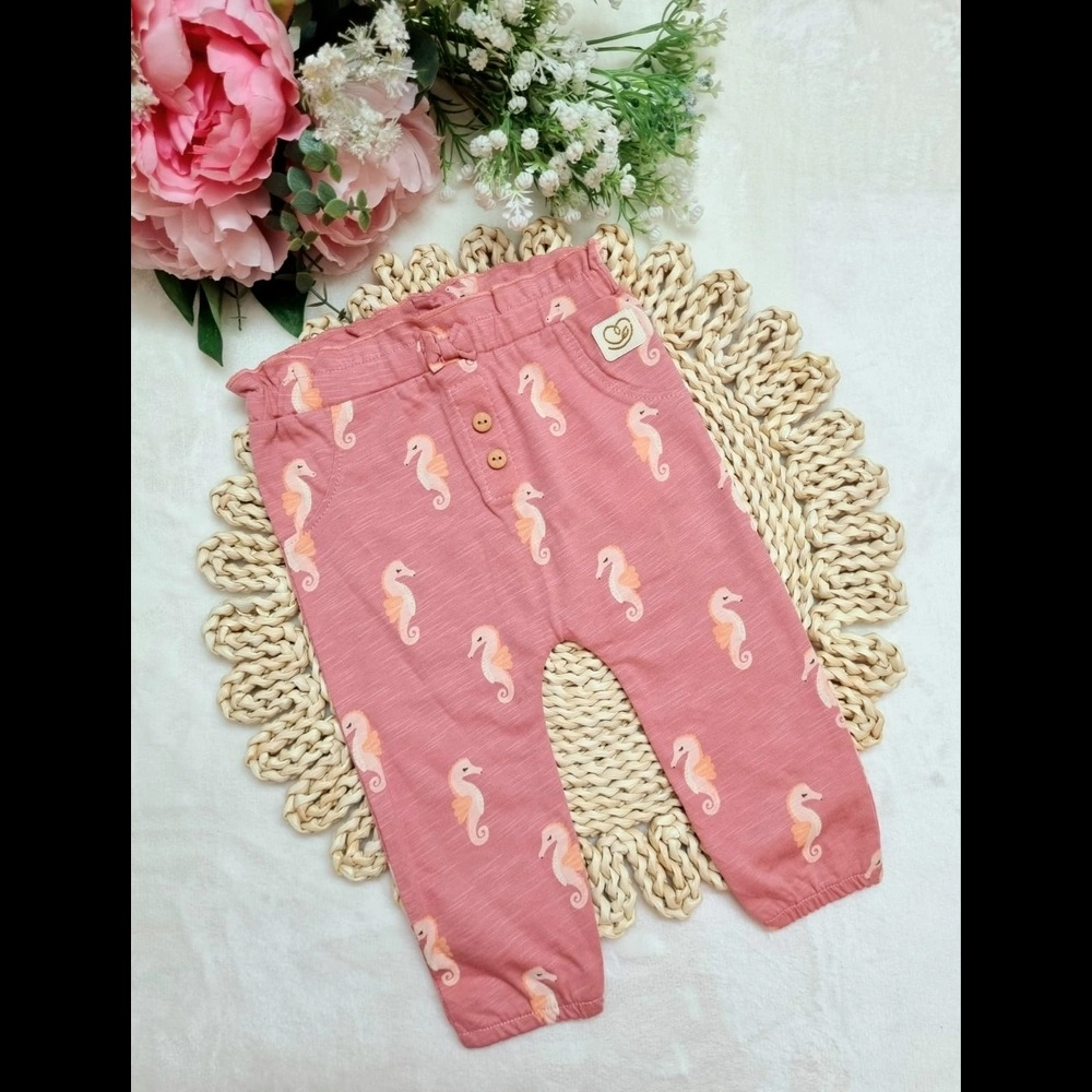 Sheer Hugs Casual Full Length Leggings for Girls, Sea Horse