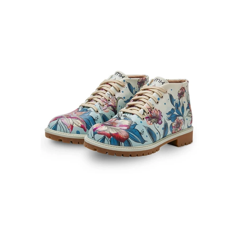 Flowers on Green Boots