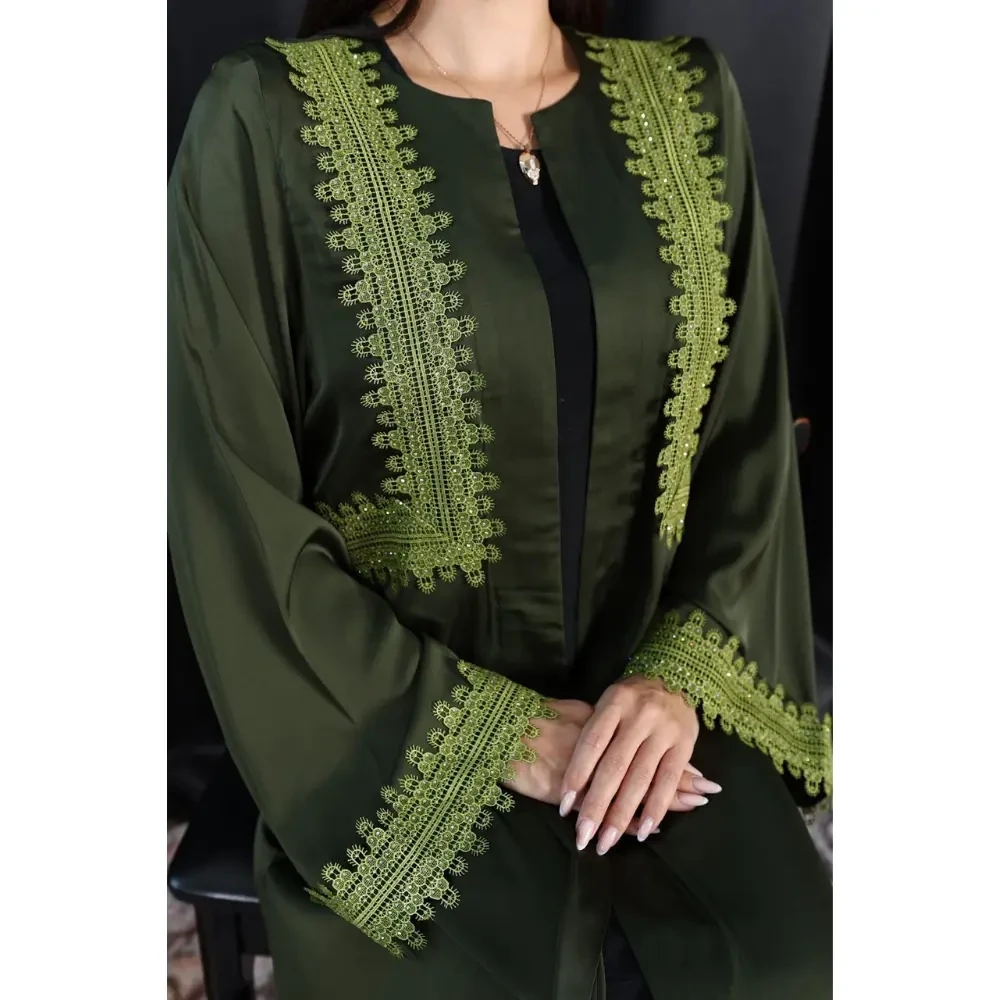 Green crystal abaya